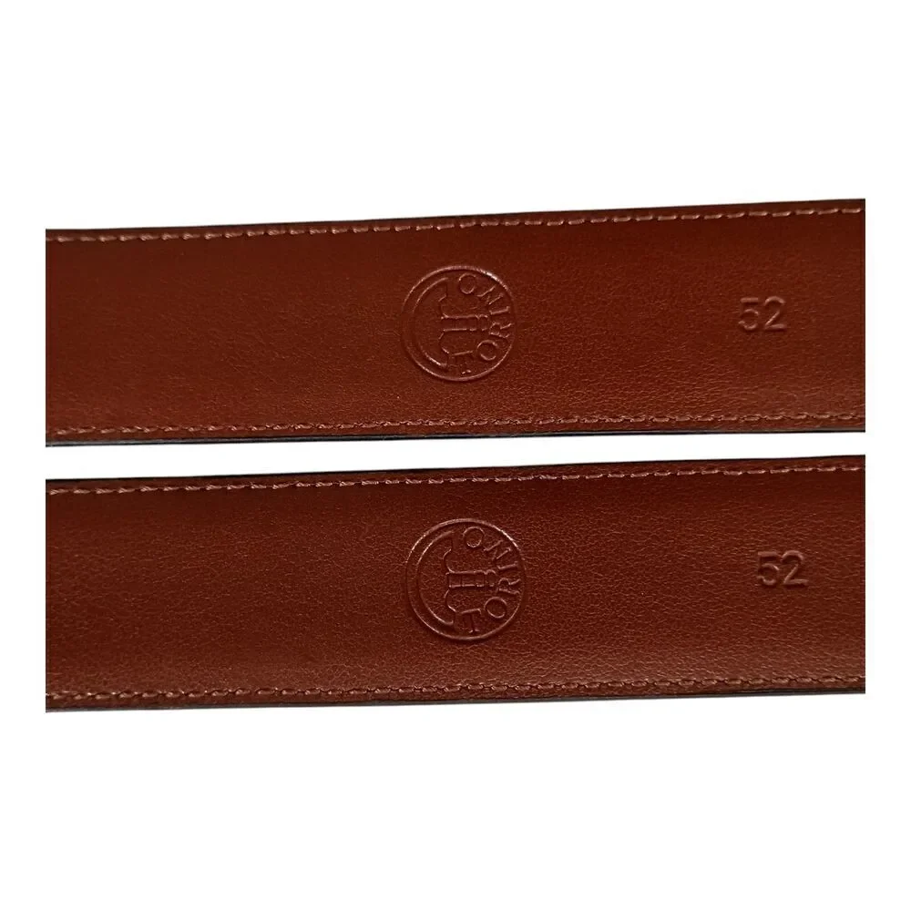 2 Torino Belts European Tanned Cowhide Leather Gold Buckle Black Brown Men's 52
